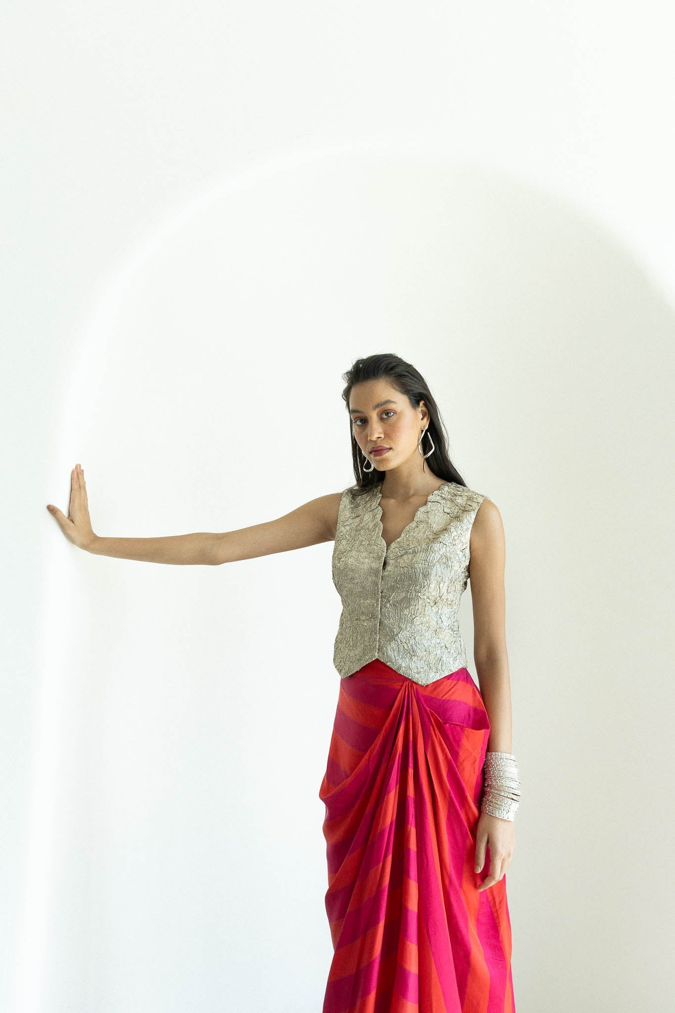 Shaina Waistcoat and Drape Skirt Set