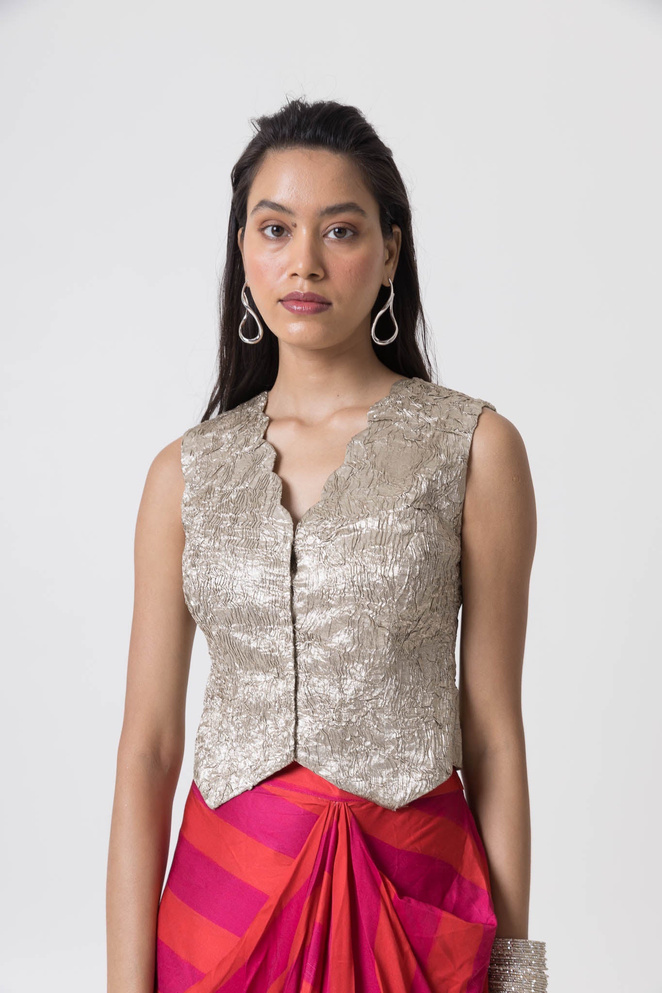 Shaina Waistcoat and Drape Skirt Set