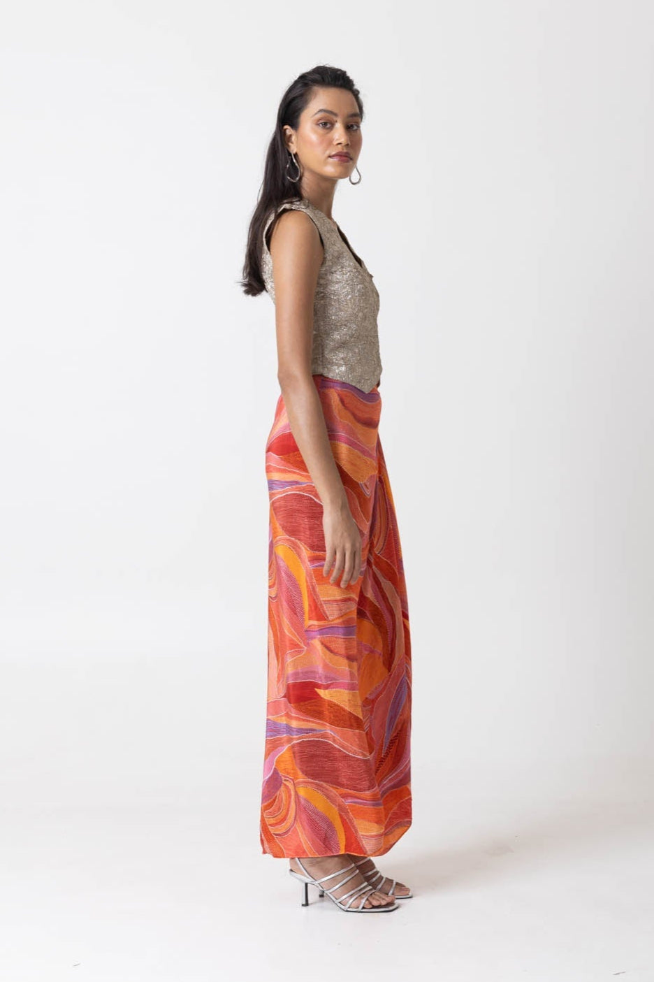 Raena Waistcoat and Drape Skirt Set