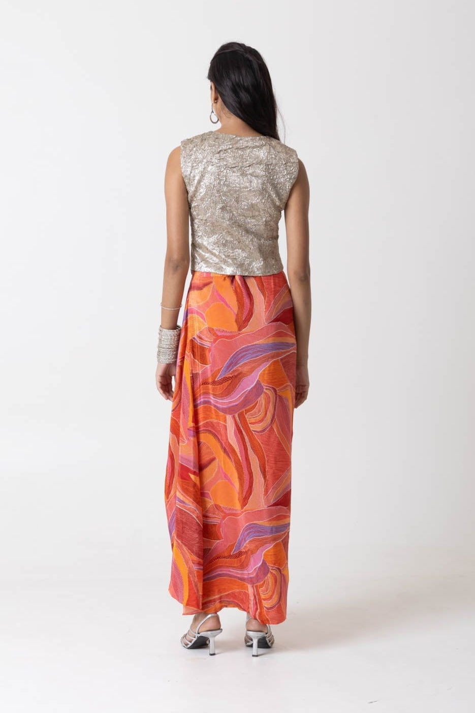 Raena Waistcoat and Drape Skirt Set