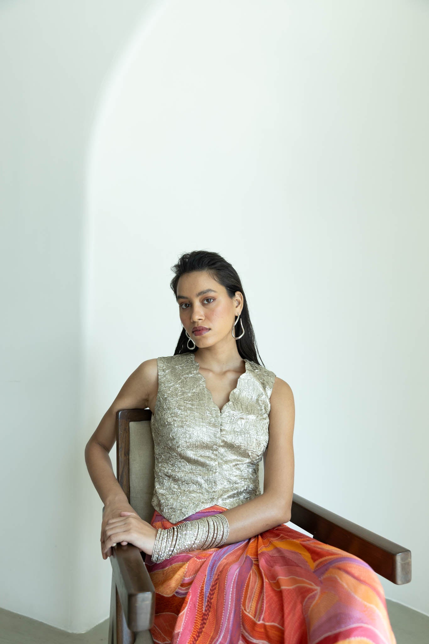 Raena Waistcoat and Drape Skirt Set