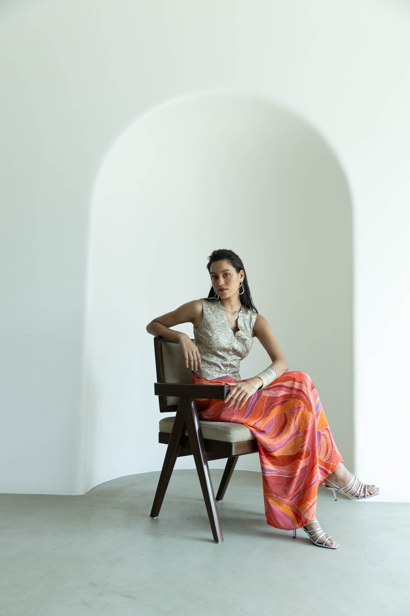 Raena Waistcoat and Drape Skirt Set