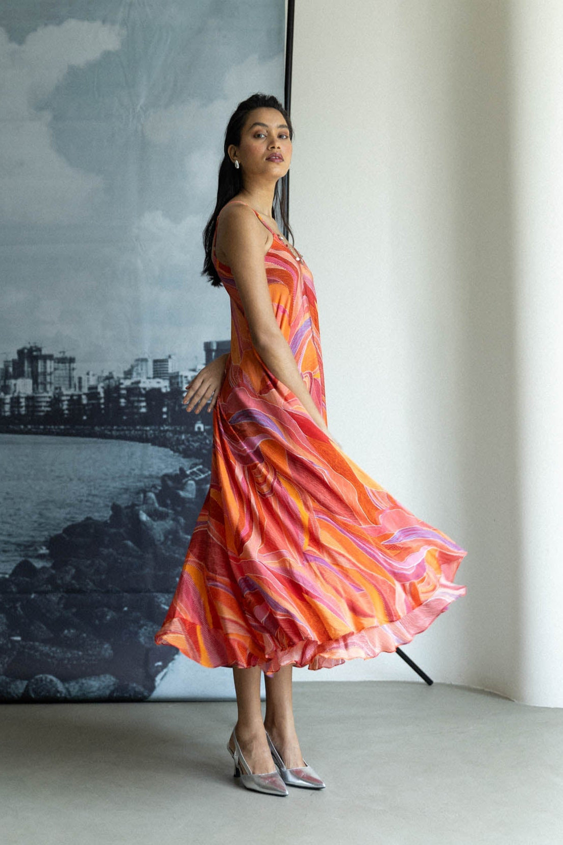 Citrus Dress and Cape Jacket Set