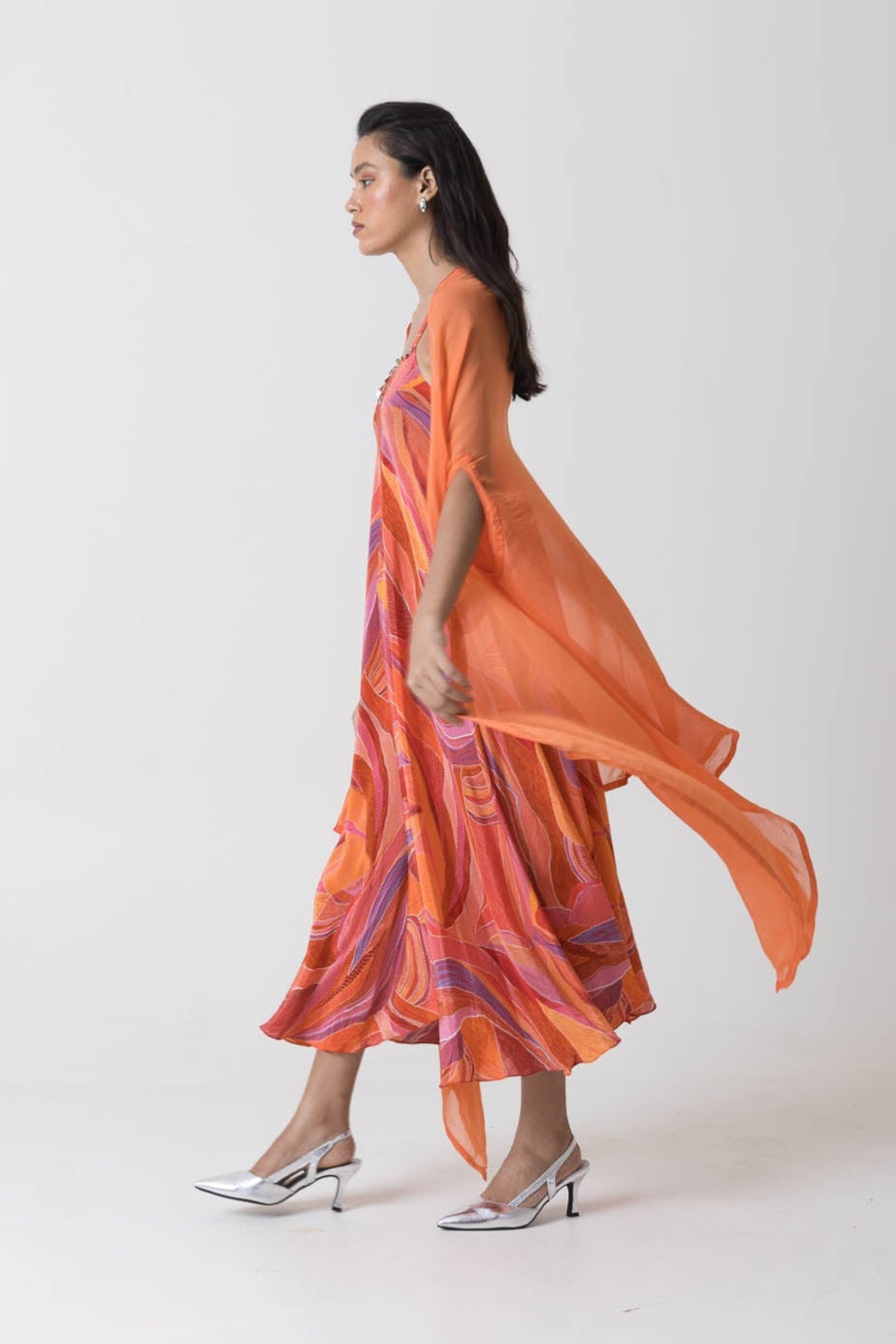 Citrus Dress and Cape Jacket Set
