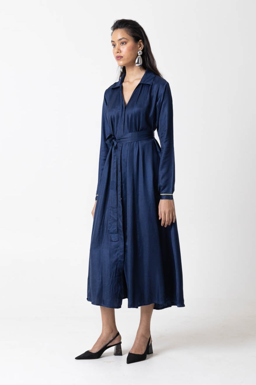 Classic Blue Shirt Dress