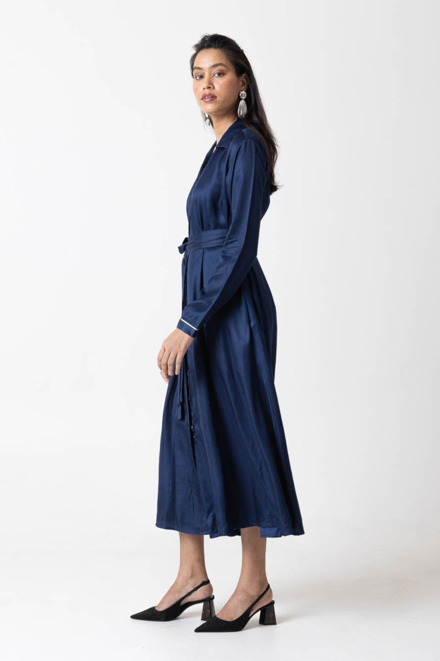 Classic Blue Shirt Dress