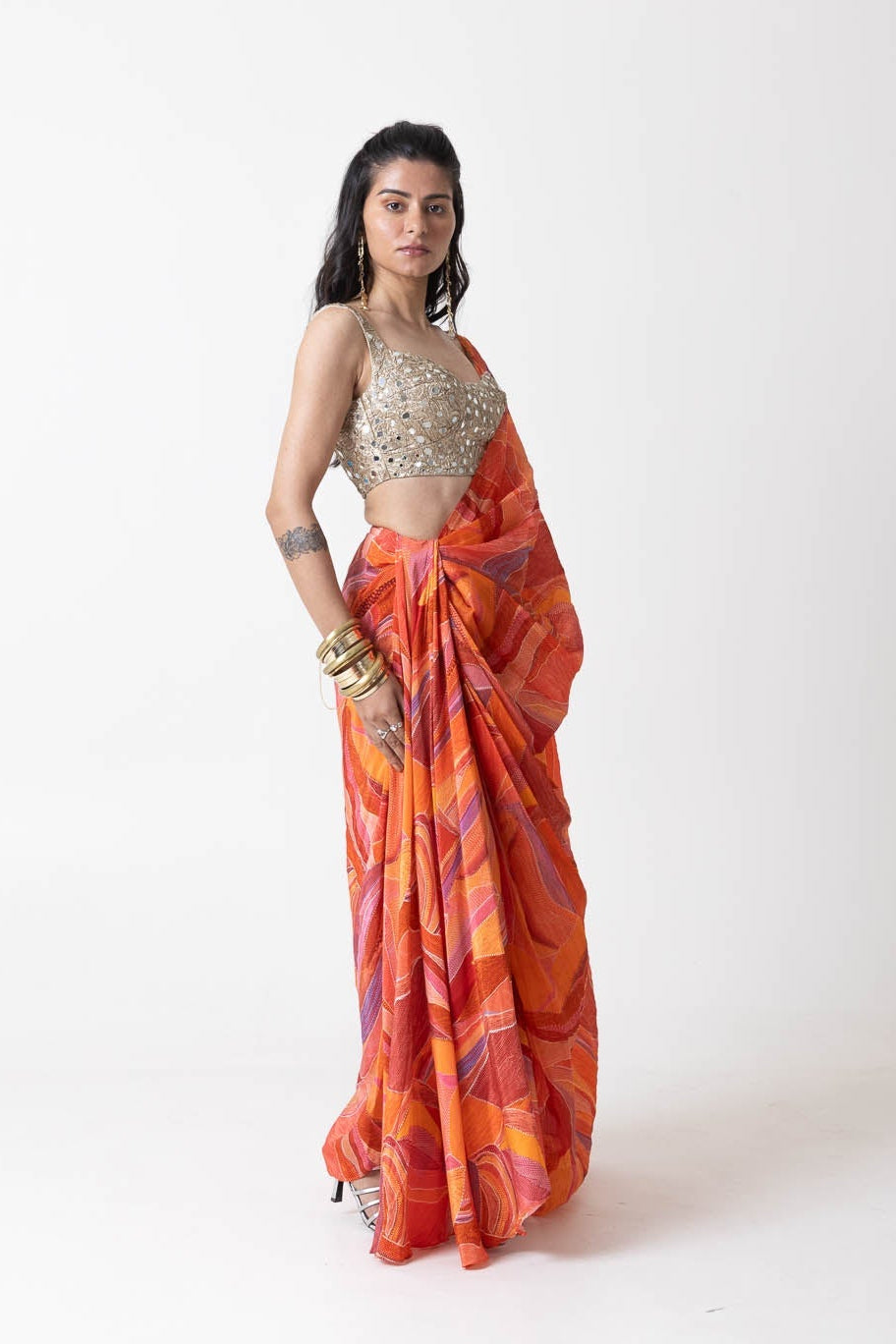 Sera Drape Skirt and Blouse Set