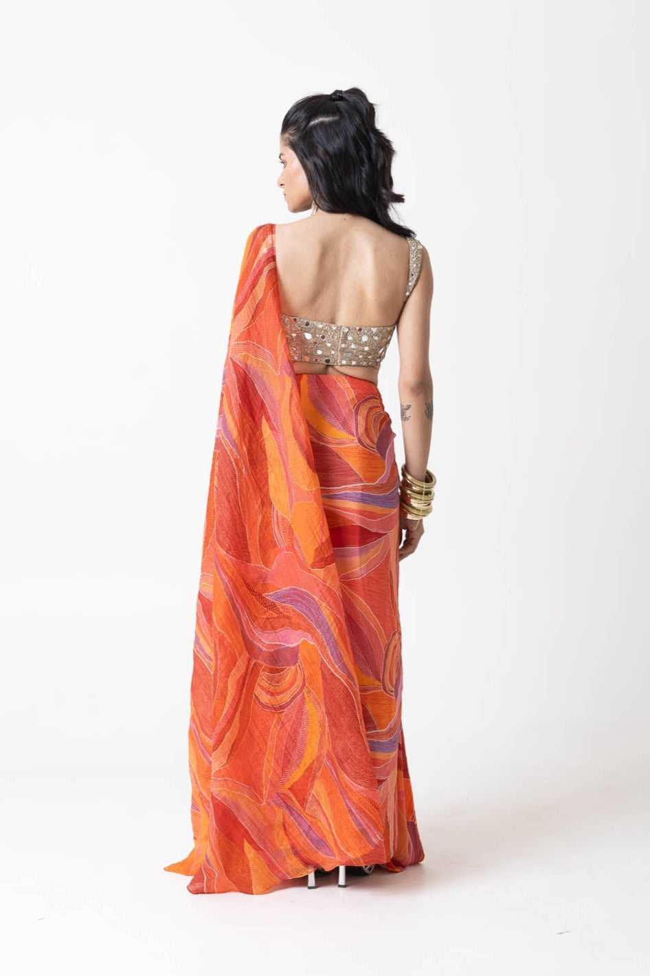 Sera Drape Skirt and Blouse Set