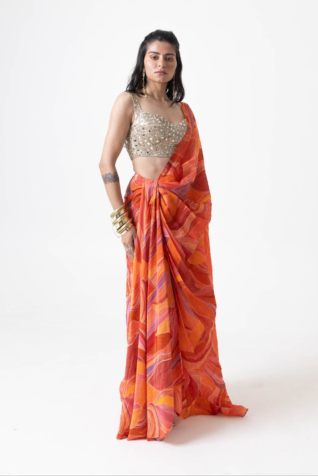 Sera Drape Skirt and Blouse Set