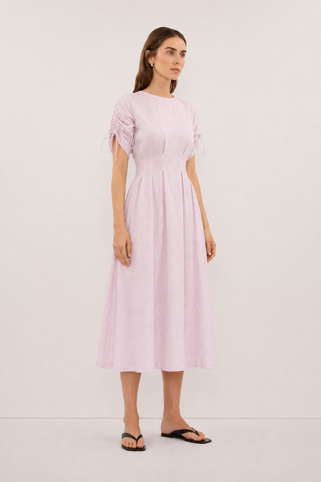 Amelia Linen Dress in Lavender Haze - Pre Order