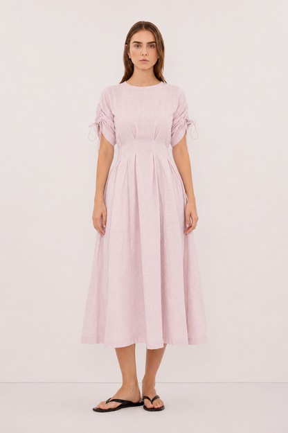 Amelia Linen Dress in Lavender Haze - Pre Order