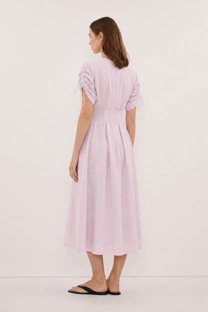 Amelia Linen Dress in Lavender Haze - Pre Order