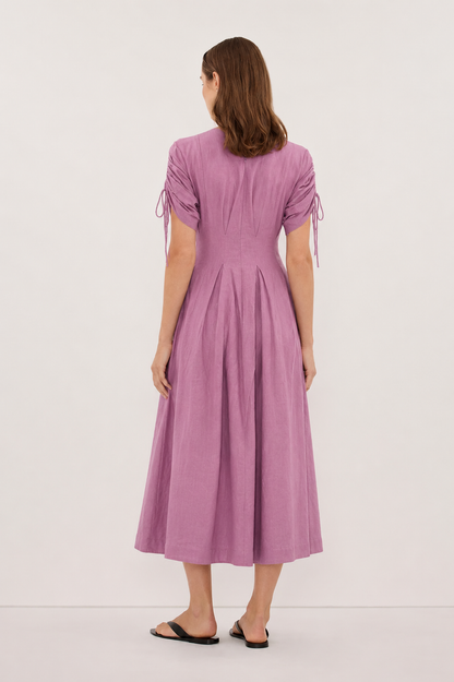 Solenne Linen Dress in Dusty Pink - Pre Order
