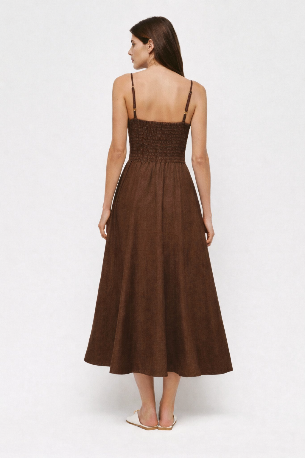 Tara Cocoa Linen Dress