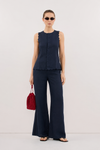 Mira Linen Co-ord Set in Midnight Blue