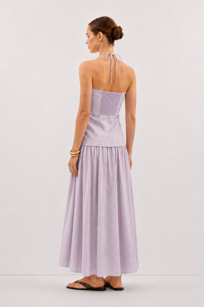 Alaia Linen Dress in Dusty Lilac - Pre order