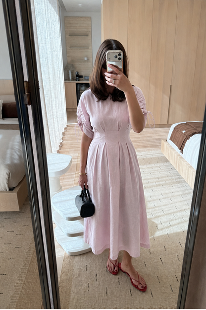 Amelia Linen Dress in Lavender Haze - Pre Order