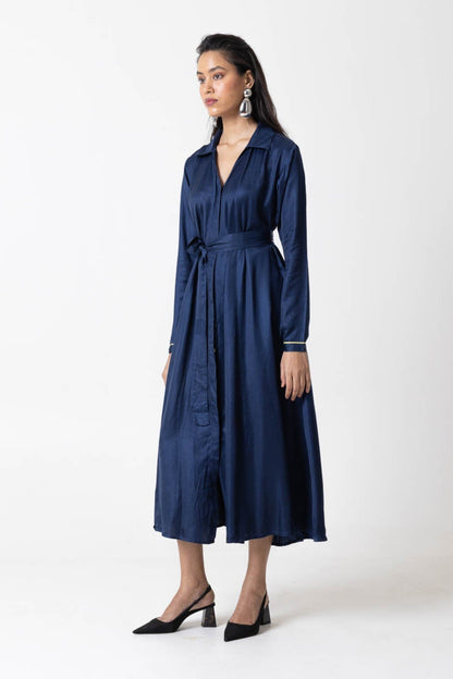 Classic Blue Shirt Dress