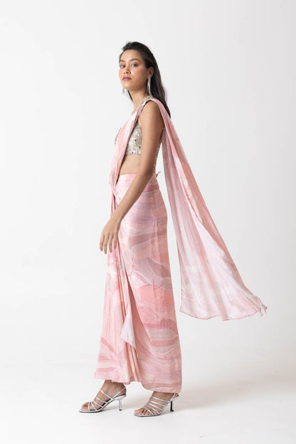 Kaya Drape Skirt and Blouse Set