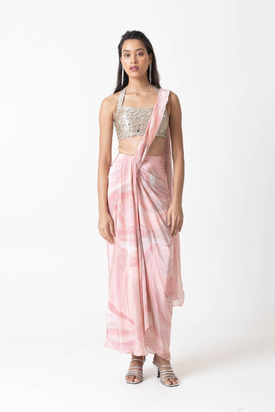 Kaya Drape Skirt and Blouse Set