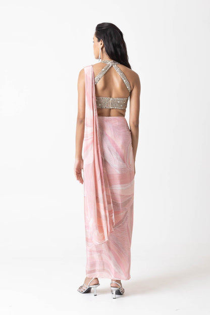 Kaya Drape Skirt and Blouse Set