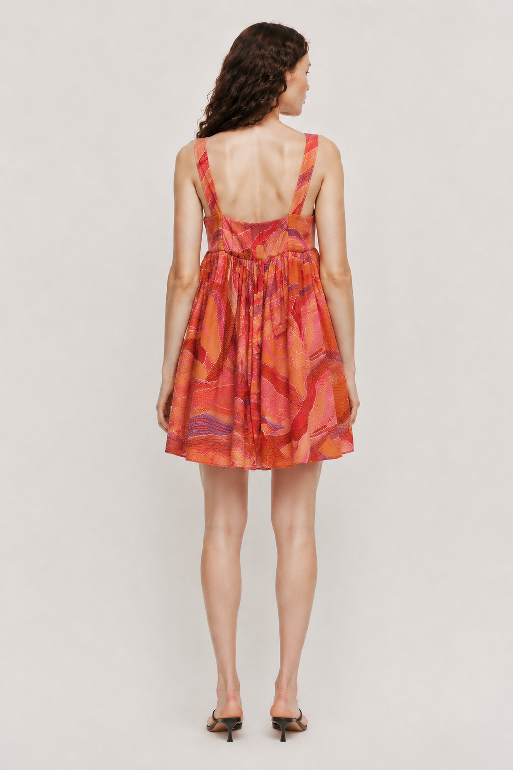 Orange Dot Print Dress