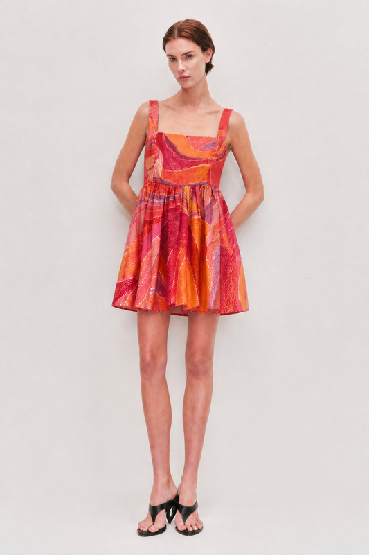 Orange Dot Print Dress