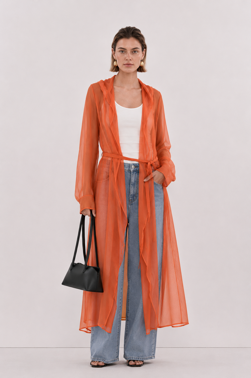 Orange Organza Trench