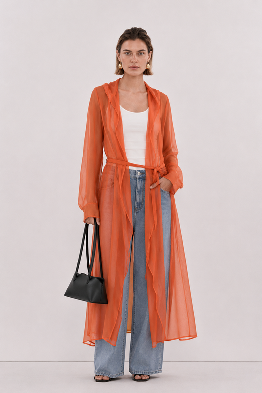 Orange Organza Trench