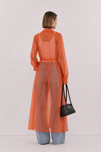 Orange Organza Trench